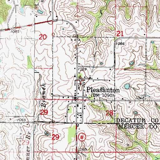 Topographic Map of City of Pleasanton, IA