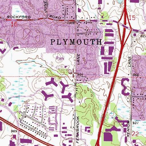 Topographic Map of City of Plymouth, MN
