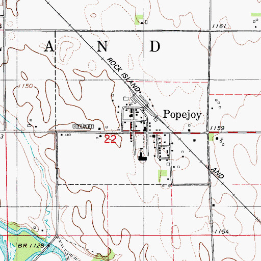 Topographic Map of City of Popejoy, IA