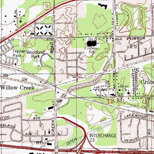 Topographic Map of City of Portage, IN