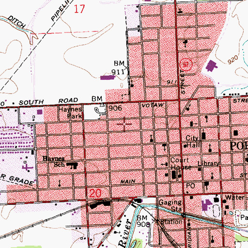 Topographic Map of City of Portland, IN