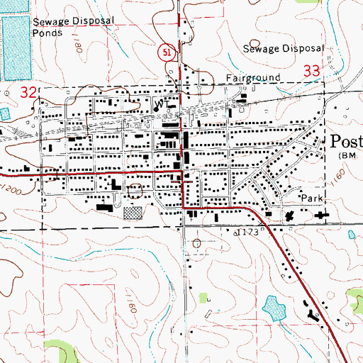 Topographic Map of City of Postville, IA