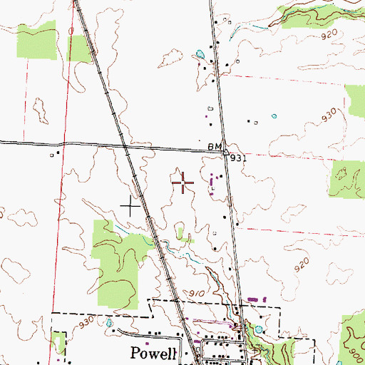 Topographic Map of City of Powell, OH