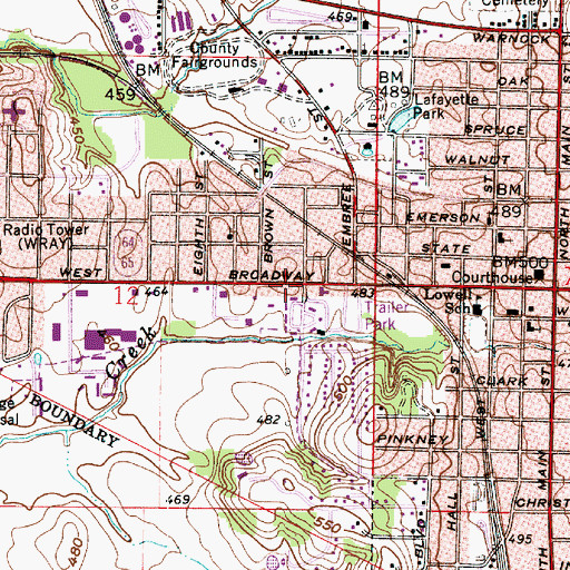 Topographic Map of City of Princeton, IN