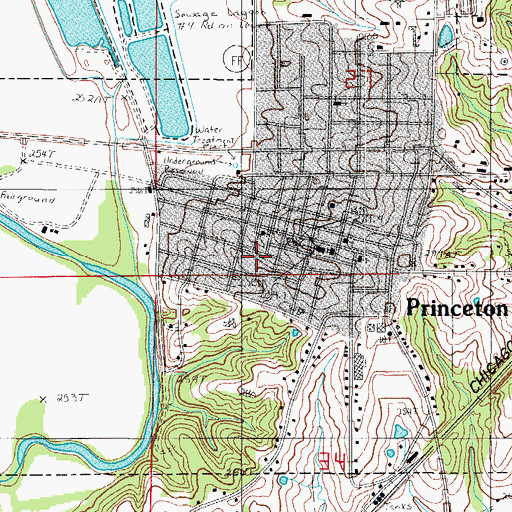 Topographic Map of City of Princeton, MO