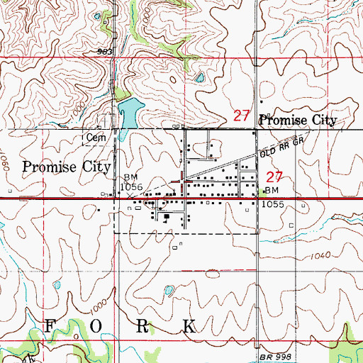 Topographic Map of City of Promise City, IA
