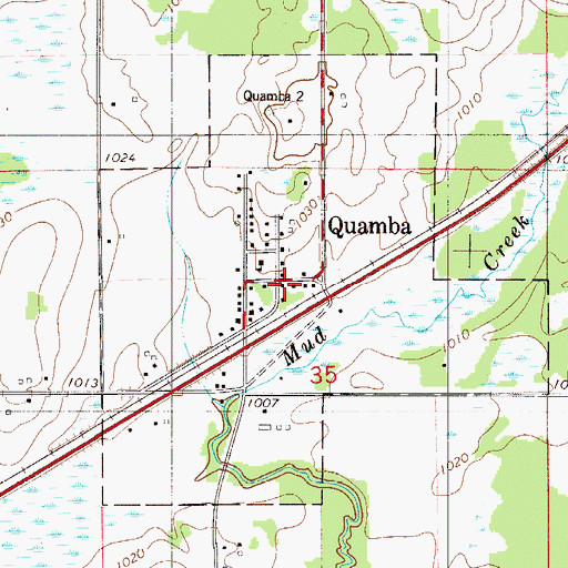 Topographic Map of City of Quamba, MN