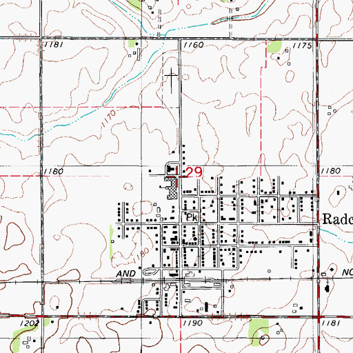 Topographic Map of City of Radcliffe, IA