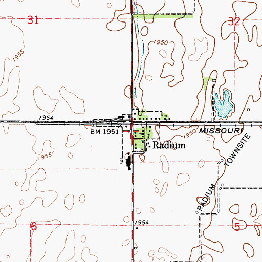 Topographic Map of City of Radium, KS