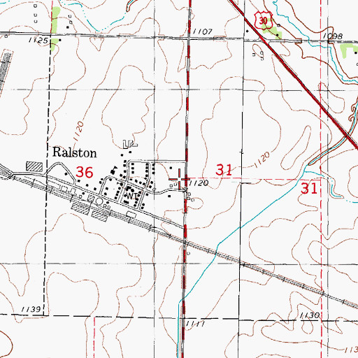 Topographic Map of City of Ralston, IA