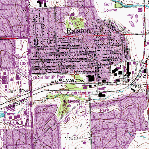 Topographic Map of City of Ralston, NE