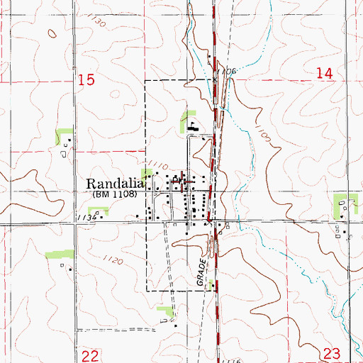 Topographic Map of City of Randalia, IA