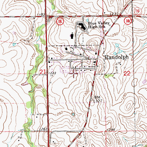 Topographic Map of City of Randolph, KS