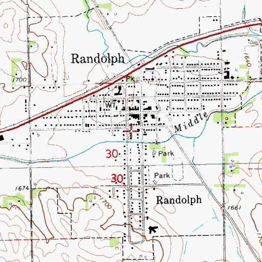 Topographic Map of City of Randolph, NE