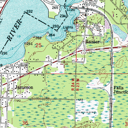 Topographic Map of City of Ranier, MN