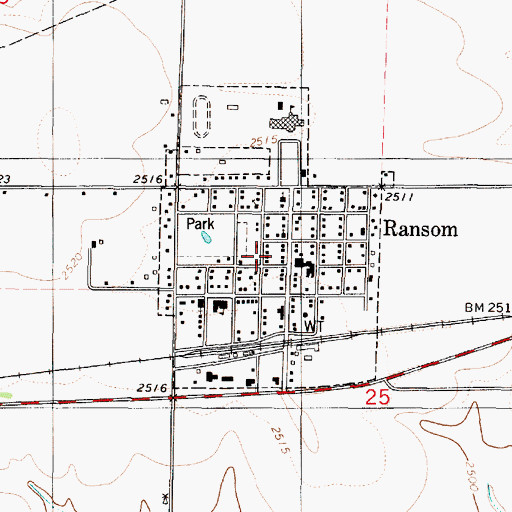Topographic Map of City of Ransom, KS