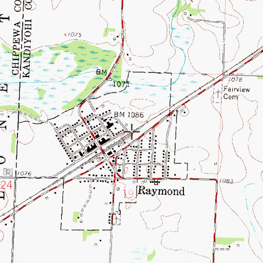 Topographic Map of City of Raymond, MN
