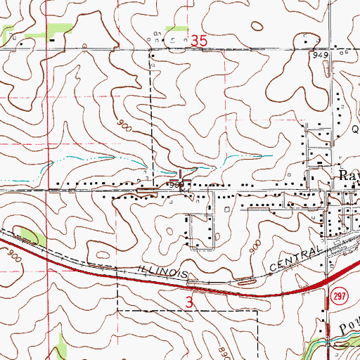Topographic Map of City of Raymond, IA