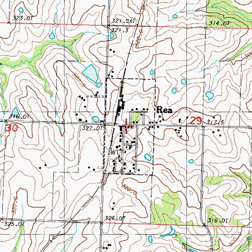 Topographic Map of City of Rea, MO