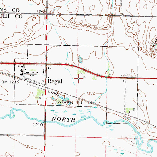 Topographic Map of City of Regal, MN