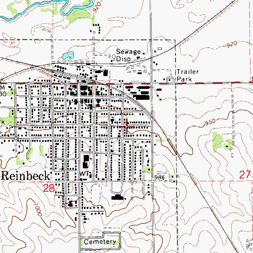 Topographic Map of City of Reinbeck, IA