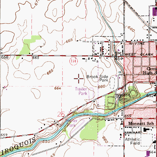 Topographic Map of City of Rensselaer, IN
