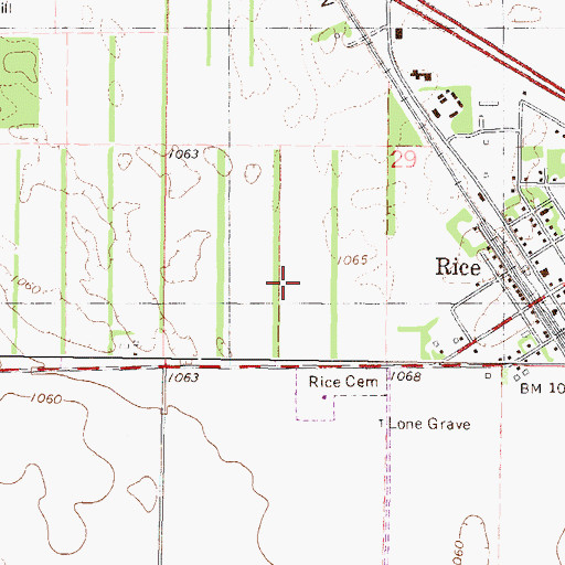 Topographic Map of City of Rice, MN