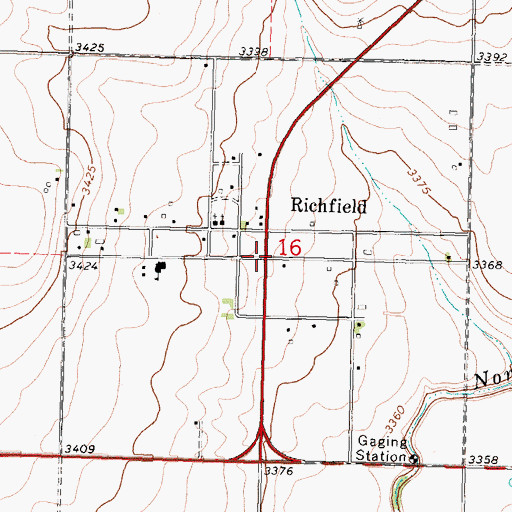 Topographic Map of City of Richfield, KS