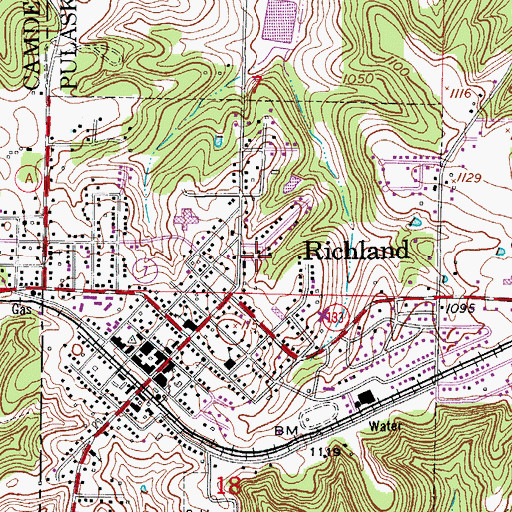 Topographic Map of City of Richland, MO