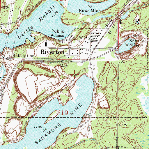 Topographic Map of City of Riverton, MN