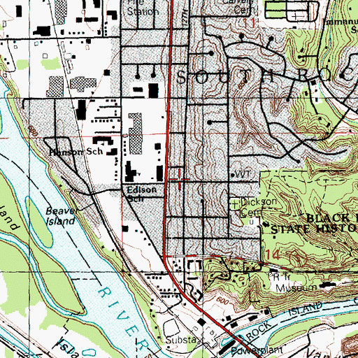 Topographic Map of City of Rock Island, IL