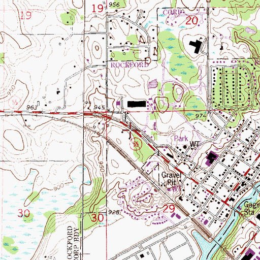 Topographic Map of City of Rockford, MN