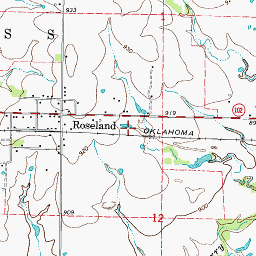 Topographic Map of City of Roseland, KS
