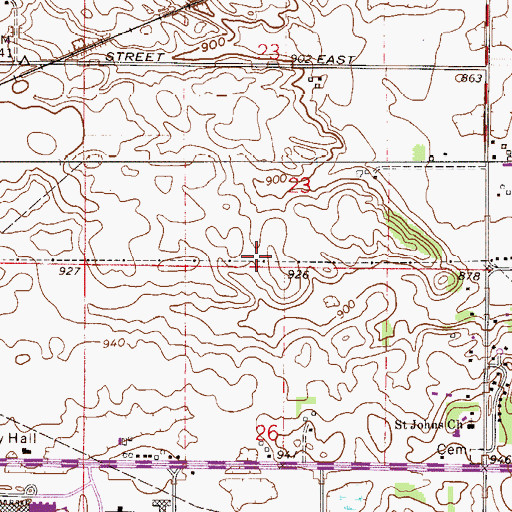 Topographic Map of City of Rosemount, MN