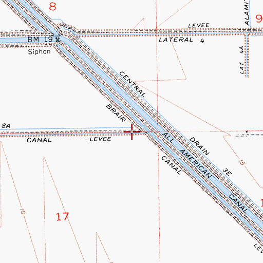 Topographic Map of Brair Canal, CA
