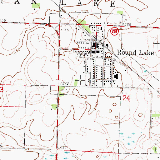 Topographic Map of City of Round Lake, MN