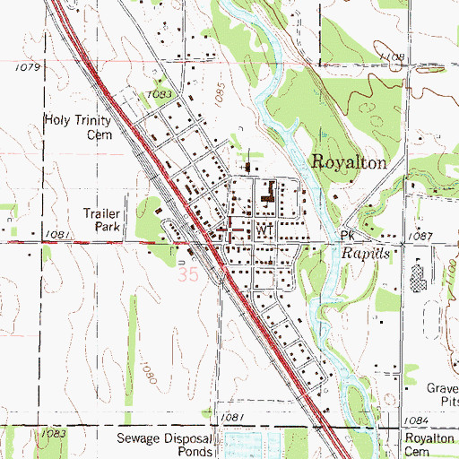 Topographic Map of City of Royalton, MN