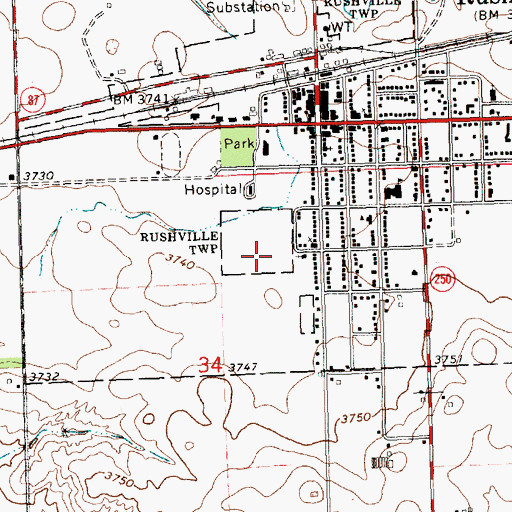 Topographic Map of City of Rushville, NE