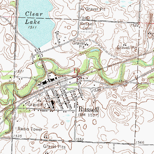 Topographic Map of City of Russell, MN
