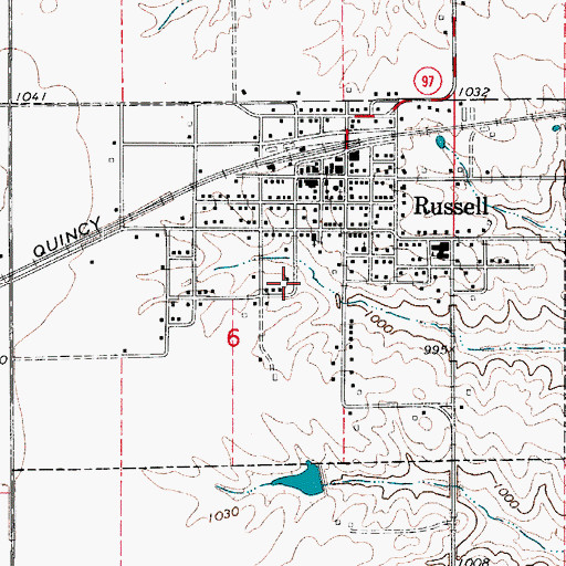 Topographic Map of City of Russell, IA