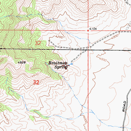 Topographic Map of Braitman Spring, CA