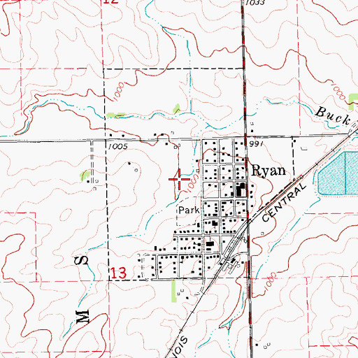Topographic Map of City of Ryan, IA