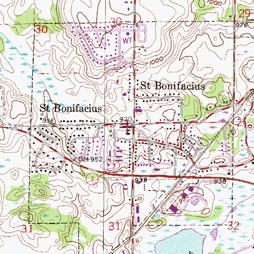 Topographic Map of City of Saint Bonifacius, MN