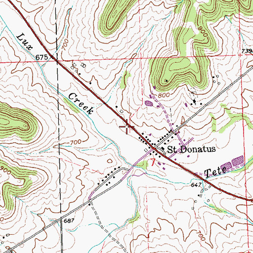 Topographic Map of City of Saint Donatus, IA