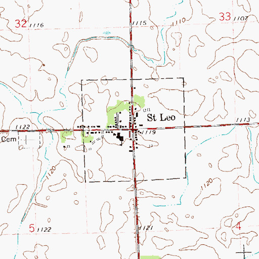 Topographic Map of City of Saint Leo, MN