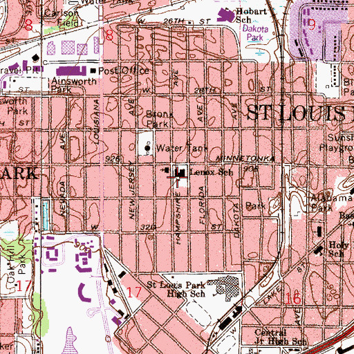 Topographic Map of City of Saint Louis Park, MN