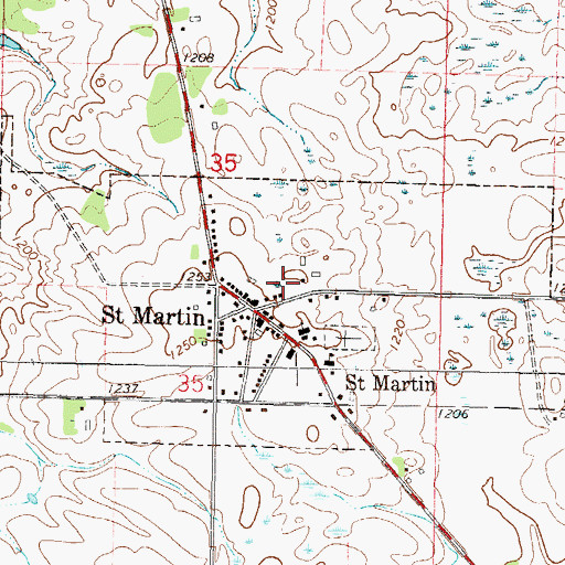 Topographic Map of City of Saint Martin, MN