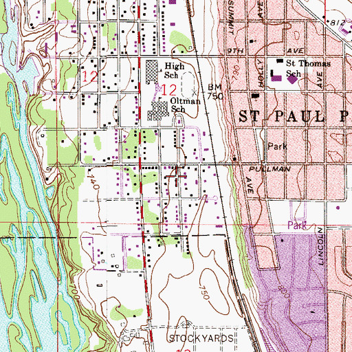 Topographic Map of City of Saint Paul Park, MN