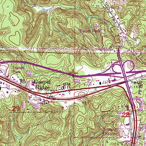 Topographic Map of City of Saint Robert, MO