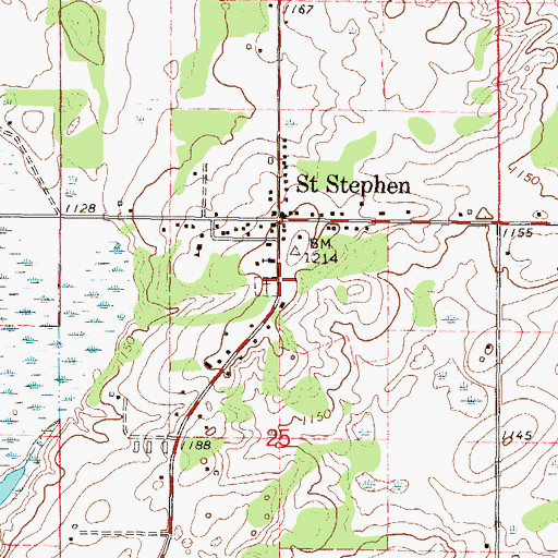 Topographic Map of City of Saint Stephen, MN